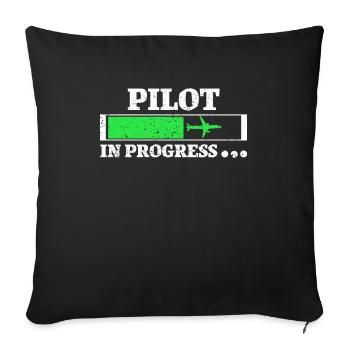 pilot - Sofa pillowcase 17,3'' x 17,3'' (45 x 45 cm) - black - Front