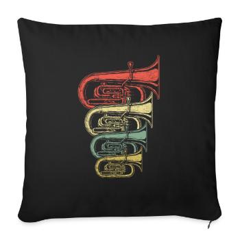 Rétro tuba - Housse de coussin décorative 45 x 45 cm - noir - Devant