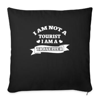 Traveller - Sofa pillowcase 17,3'' x 17,3'' (45 x 45 cm) - black - Front