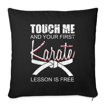Karate Kämpfer Kampfsport Selbstverteidigung - Sofakissenbezug 45 x 45 cm - Schwarz - Vorne