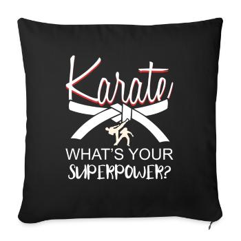 Karate Kämpfer Kampfsport Selbstverteidigung - Sofakissenbezug 45 x 45 cm - Schwarz - Vorne