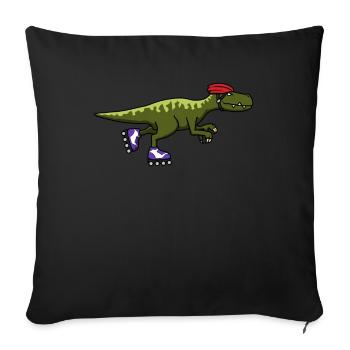 Inline skating inline skates dinosaurs - Sofa pillowcase 17,3'' x 17,3'' (45 x 45 cm) - black - Front