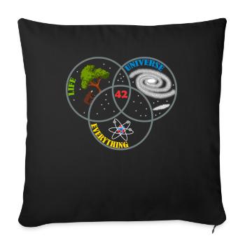 42 The Answer To All Universe Life Gift - Sofa pillowcase 17,3'' x 17,3'' (45 x 45 cm) - black - Front