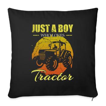 tracteur - Housse de coussin décorative 45 x 45 cm - noir - Devant