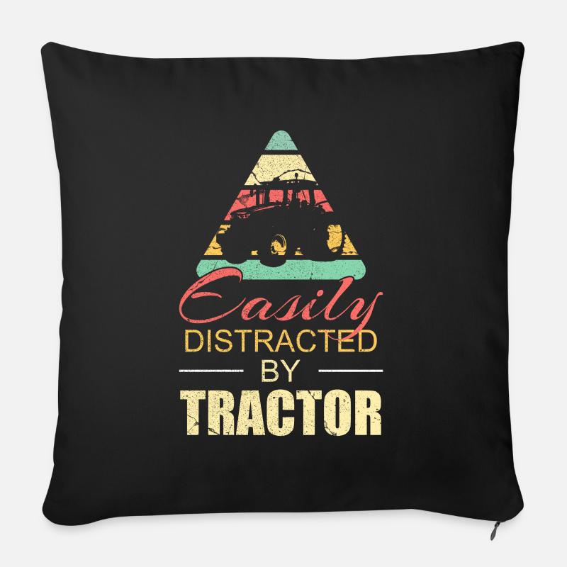 Traktor - Sofakissenbezug 45 x 45 cm - Schwarz