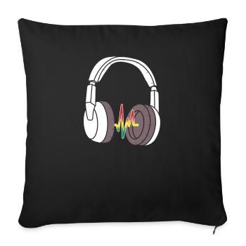 Rasta Kopfhörer Rastafari Jamaika Musik Geschenk - Sofakissenbezug 45 x 45 cm - Schwarz - Vorne