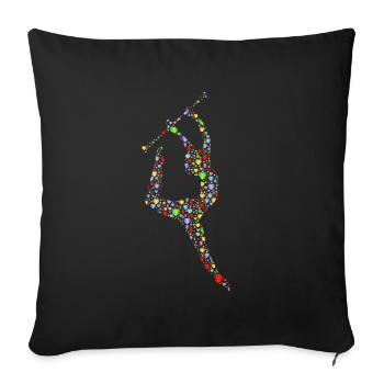 Baton Twirling Silhouette - Housse de coussin décorative 45 x 45 cm - noir - Devant
