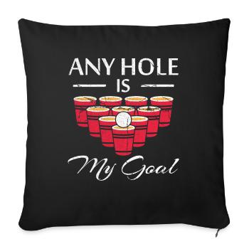 beerpong - Sofa pillowcase 17,3'' x 17,3'' (45 x 45 cm) - black - Front
