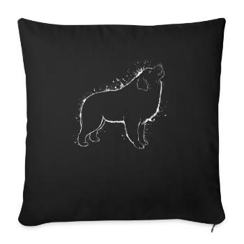 Great Pyrenees Dog - Sofa pillowcase 17,3'' x 17,3'' (45 x 45 cm) - black - Front