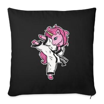 Licorne de Karaté Jiu Jitsu - Housse de coussin décorative 45 x 45 cm - noir - Devant