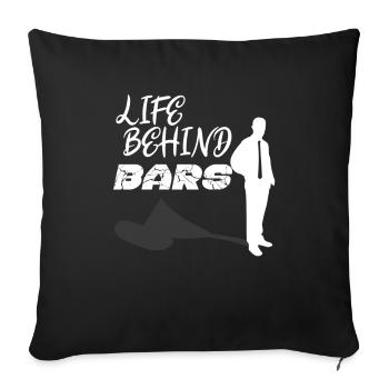 Barman bar serveur alcool barman barmaid - Housse de coussin décorative 45 x 45 cm - noir - Devant