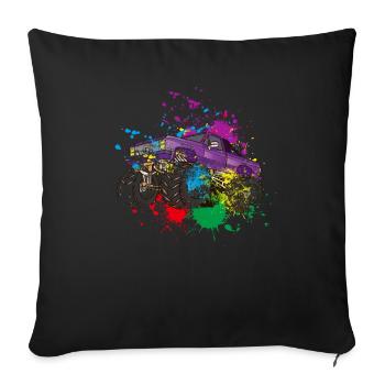Splash Monster Truck - Sofakissenbezug 45 x 45 cm - Schwarz - Vorne