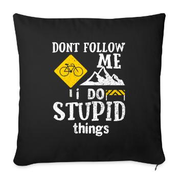 Mountainbiker Mountainbike Mountainbiken Geschenk - Sofakissenbezug 45 x 45 cm - Schwarz - Vorne