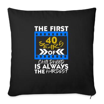 40e anniversaire quarante 1980 80s 40 ans - Housse de coussin décorative 45 x 45 cm - noir - Devant
