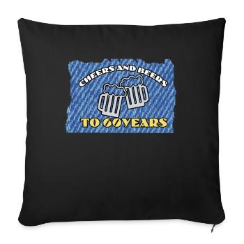 60th birthday 60 years 60s pension year of birth - Sofa pillowcase 17,3'' x 17,3'' (45 x 45 cm) - black - Front