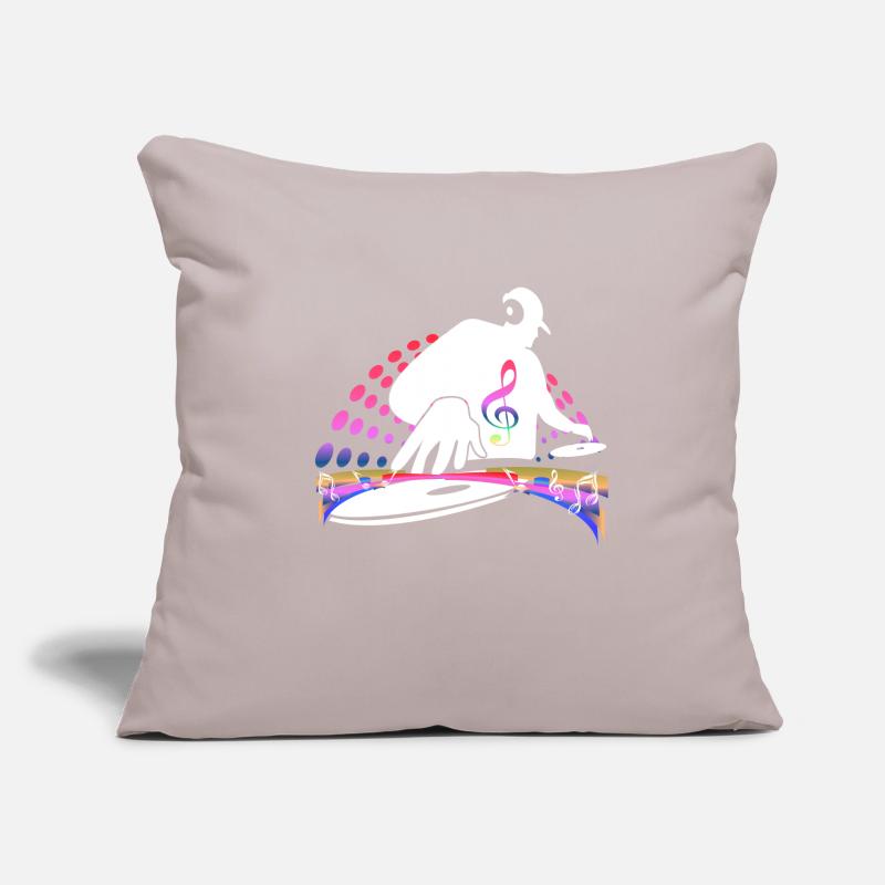 DJ record player music notes House Techno DNB Sofa pillowcase 17,3'' x 17,3'' (45 x 45 cm)