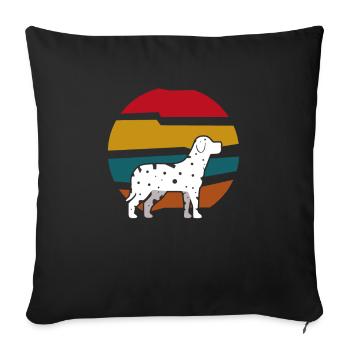 Les amoureux des chiens dalmatiens chien cadeau chien - Housse de coussin décorative 45 x 45 cm - noir - Devant