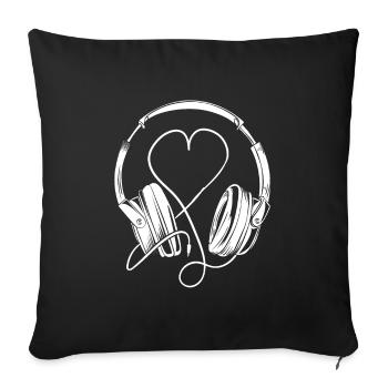 Les amateurs de musique de casque! - Housse de coussin décorative 45 x 45 cm - noir - Devant