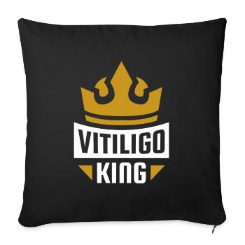 Vitiligo King - Sofa pillowcase 17,3'' x 17,3'' (45 x 45 cm) - black - Front