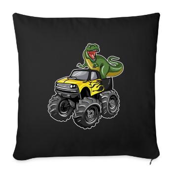 Monster Truck Dinosaur - Housse de coussin décorative 45 x 45 cm - noir - Devant