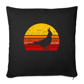 Cockatiel rétro - Housse de coussin décorative 45 x 45 cm - noir - Devant