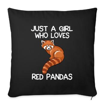 Just A Girl Who Loves Red Pandas - Sofa pillowcase 17,3'' x 17,3'' (45 x 45 cm) - black - Front
