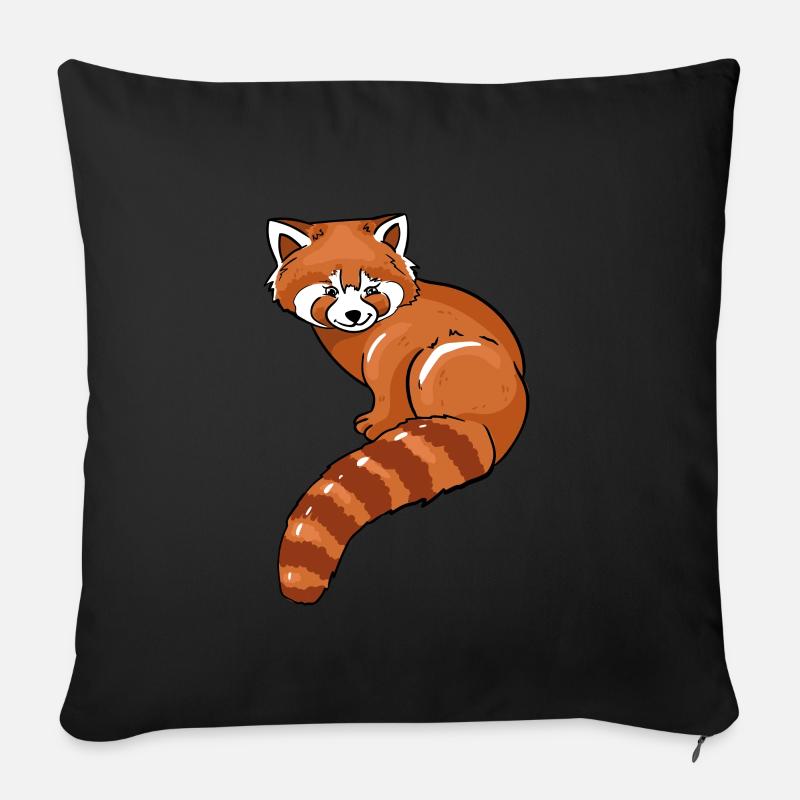 Roter Panda - Sofakissenbezug 45 x 45 cm - Schwarz