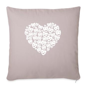 Theater Masks Heart - Sofa pillowcase 17,3'' x 17,3'' (45 x 45 cm) - light taupe - Front