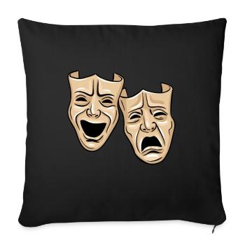 Theater Masks - Sofa pillowcase 17,3'' x 17,3'' (45 x 45 cm) - black - Front