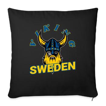 Sweden, Vikings - Sofa pillowcase 17,3'' x 17,3'' (45 x 45 cm) - black - Front