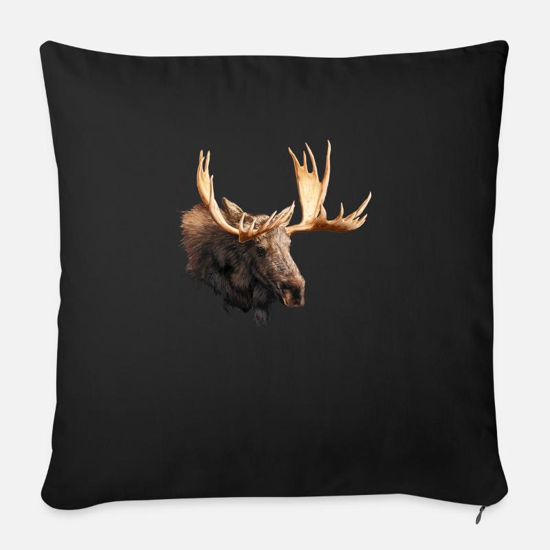 Elch - Sofakissenbezug 45 x 45 cm - Schwarz