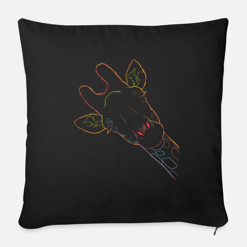 Giraffe - Sofakissenbezug 45 x 45 cm - Schwarz