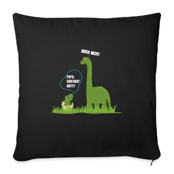 Dad Exists God Dinosaur Atheist - Sofa pillowcase 17,3'' x 17,3'' (45 x 45 cm) - black - Front