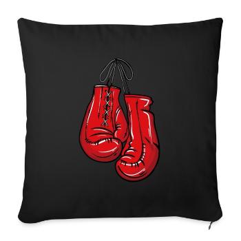 Boxhandschuhe - Sofakissenbezug 45 x 45 cm - Schwarz - Vorne