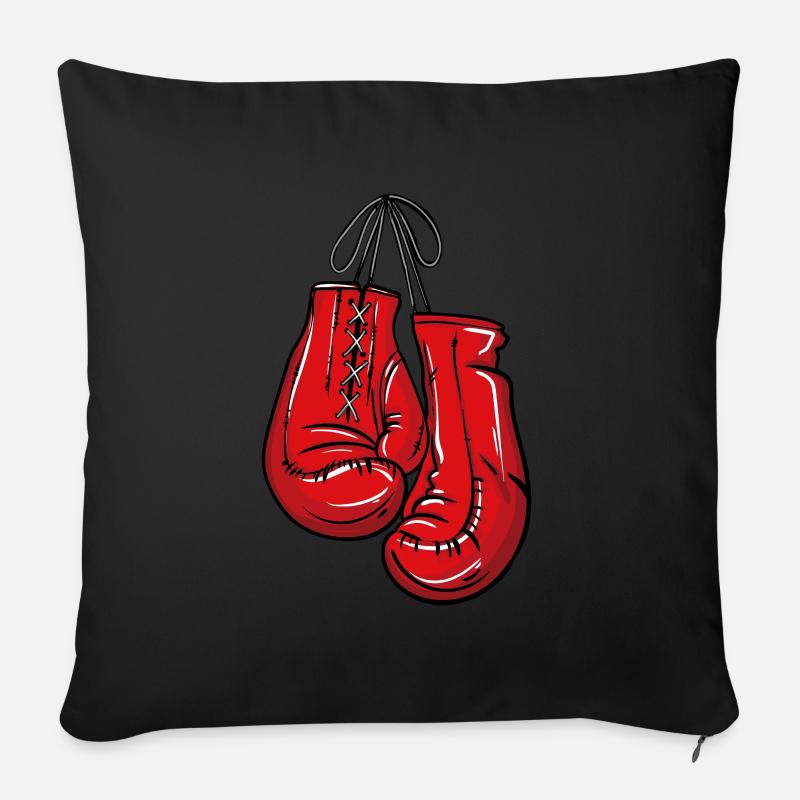 Boxhandschuhe - Sofakissenbezug 45 x 45 cm - Schwarz