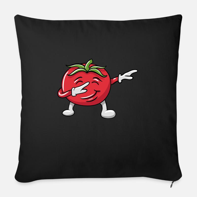 Tomate tupfen - Sofakissenbezug 45 x 45 cm - Schwarz