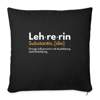 Lehrerin Substantiv Definition Influencerin - Sofakissenbezug 45 x 45 cm - Schwarz - Vorne