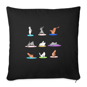 Yoga bunny Easter bunny Easter - Sofa pillowcase 17,3'' x 17,3'' (45 x 45 cm) - black - Front
