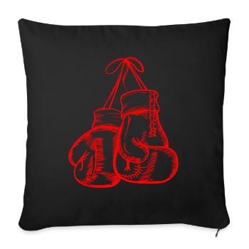 Rote Boxhandschuhe - Sofakissenbezug 45 x 45 cm - Schwarz - Vorne