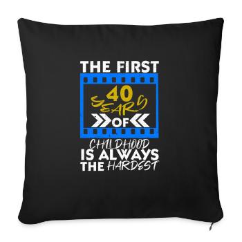 40e anniversaire quarante 1980 80s 40 ans - Housse de coussin décorative 45 x 45 cm - noir - Devant