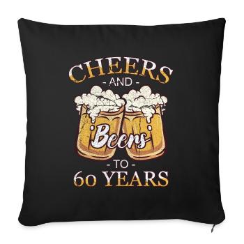 60th birthday 60 years 60s pension Year of birth - Sofa pillowcase 17,3'' x 17,3'' (45 x 45 cm) - black - Front