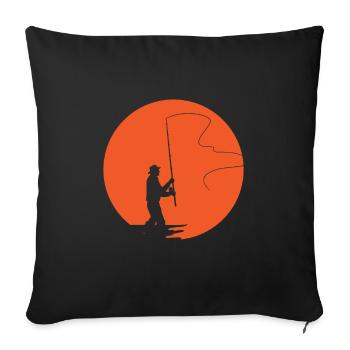 Fliegenfischen - Sofakissenbezug 45 x 45 cm - Schwarz - Vorne