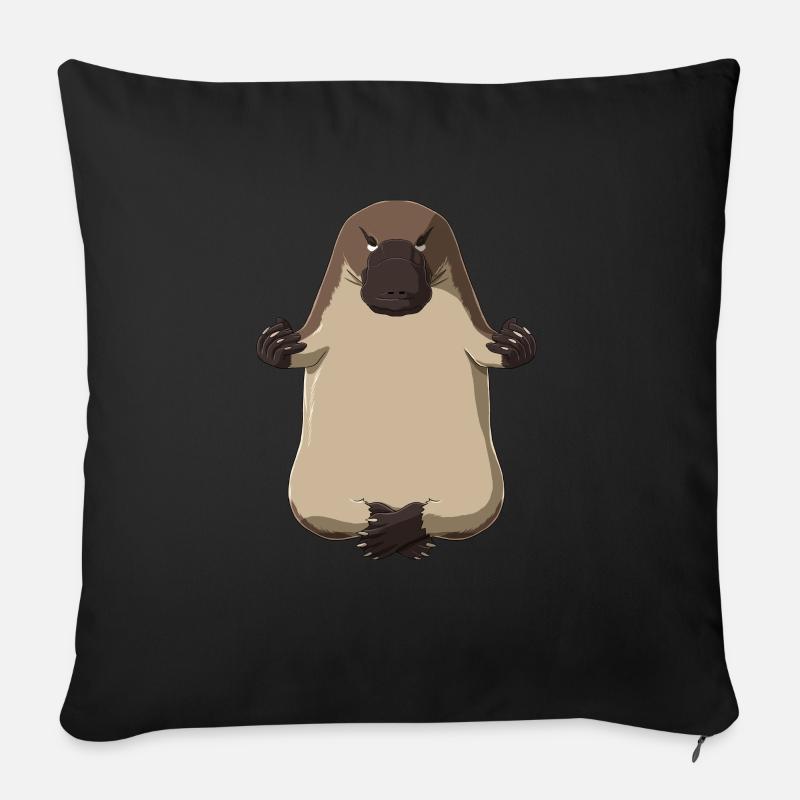 Yoga Schnabeltier - Sofakissenbezug 45 x 45 cm - Schwarz