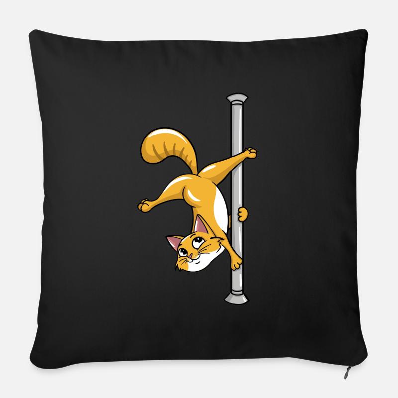 Pole Dancing Cat - Sofakissenbezug 45 x 45 cm - Schwarz