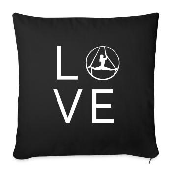Aerial Yoga LOVE - Sofa pillowcase 17,3'' x 17,3'' (45 x 45 cm) - black - Front
