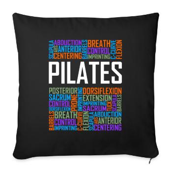 Pilates Words - Sofa pillowcase 17,3'' x 17,3'' (45 x 45 cm) - black - Front