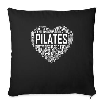 Pilates Herz - Sofakissenbezug 45 x 45 cm - Schwarz - Vorne