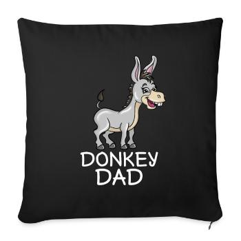 Papa âne - Housse de coussin décorative 45 x 45 cm - noir - Devant