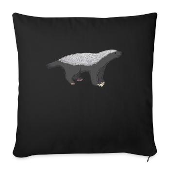 Illustration de blaireau de miel - Housse de coussin décorative 45 x 45 cm - noir - Devant