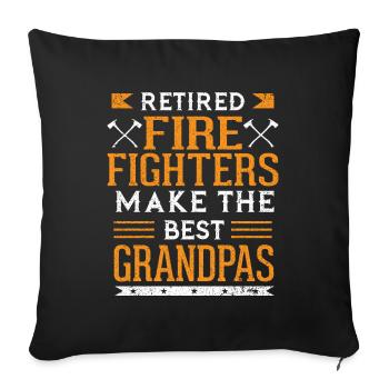 Des pompiers à la retraite font les meilleurs grands-papas - Housse de coussin décorative 45 x 45 cm - noir - Devant
